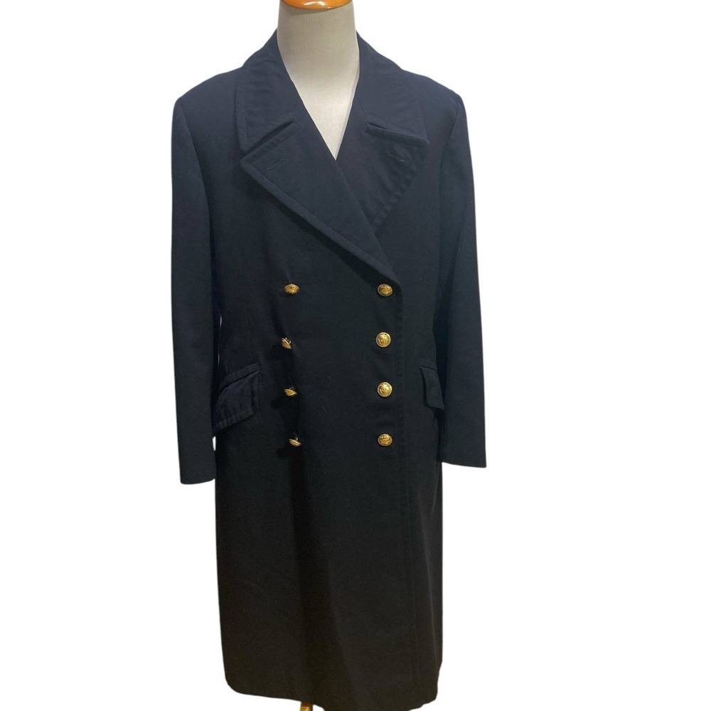 VTG German Military Long Coat Blitz Uniform‎  Button Uniform Jacket Sz 36 Blue